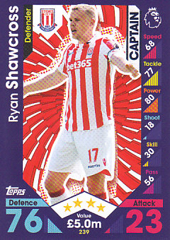 Ryan Shawcross Stoke City 2016/17 Topps Match Attax Captain #239